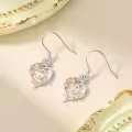 TOUPOP Sterling Silver Rose Heart Butterfly Initial D Letter Drop Dangle Earrings-0-3