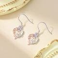 TOUPOP Sterling Silver Rose Heart Butterfly Initial D Letter Drop Dangle Earrings-0-3