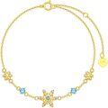 wholesale 14K Gold Snowflake Blue Crystal Charm Bracelet for Women - Mother's Day Gift-0-0
