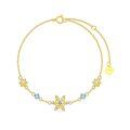 wholesale 14k Gold Blue Topaz Snowflake Bracelet-0-0