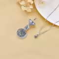 TOUPOP Sterling Silver Rose Urn Ashes Necklace Cremation Jewelry-0-5