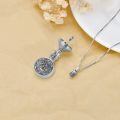TOUPOP Sterling Silver Rose Urn Ashes Necklace Cremation Jewelry-0-5
