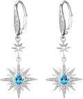wholesale 925 Sterling Silver Gold-Plated Moonstone & Opal Starburst Leverback Drop Earrings-0-12