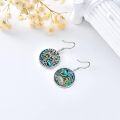 wholesale 925 Sterling Silver Abalone Shell Tree Of Life Triskele Trinity Knot Leverback Dangle Drop Earrings For WomenVintage Luck -0-3