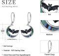 wholesale 925 Sterling Silver Black Bat Moon Drop Dangle Hoop Earrings - Halloween & Christmas Gift Ideas-0-1
