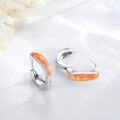 wholesale 925 Sterling Silver Orange Fire Opal Huggie Hoop Earrings for Women-0-1
