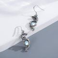 wholesale 925 Sterling Silver Moonstone Dragon Drop Earrings for Women and Men-0-1