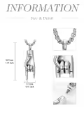 TOUPOP 925 Sterling Silver Stainless Steel Italian Horn Hand Urn Ashes Memorial Pendant-0-1