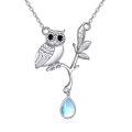 wholesale 925 Sterling Silver Owl Pendant Necklace-0-0