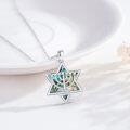 wholesale 925 Sterling Silver Hanukkah Star of David Pendant Necklace with Abalone Shell Inlay Jewellery for Women and Men-0-1