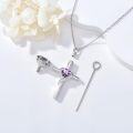 wholesale TOUPOP Cross Urn Necklaces For Ashes Birthstone Cremation Jewelry 925 Sterling Silver Crystal Memorial Keepsake Funeral Jewelry For Women (with Funnel Filler) -0-1