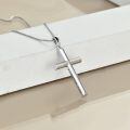 wholesale 925 Sterling Silver Cross Necklace Faith Hope Love Engraved-0-3