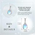 wholesale 925 Sterling Silver Blue Moonstone Teardrop Heart Pendant Necklace for Women-0-5