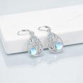 wholesale 925 Sterling Silver Starfish Drop Earrings With Blue Cubic Zirconia And Opalite For Women-0-2
