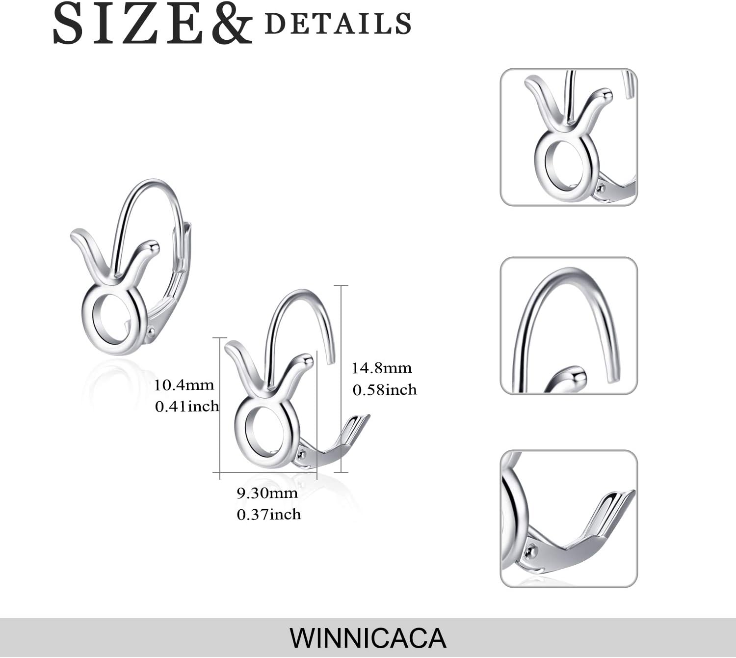 wholesale 925 Sterling Silver Rabbit Shape Zodiac Sign Leverback Dangle Earrings-0-2