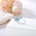 wholesale 925 Sterling Silver Opal Blue Butterfly Adjustable Ring for Women-0-2