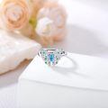 wholesale 925 Sterling Silver Butterfly Rings Wholesale With Blue Enamel And Opal Center-0-2