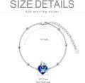 wholesale 925 Sterling Silver Austrian Crystal Fox Heart Charm Bracelet 925  for Women Girls-0-5