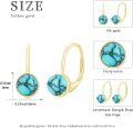 wholesale 14K Gold & Turquoise Dangling Earrings, Minimalist Elegant Gift for Women-0-1