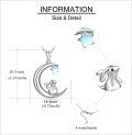 wholesale 925 Sterling Silver Moon Rabbit Star Pendant Necklace s for Women Girls Mother's Day Birthday Christmas Anniversary Present Idea 45cm Chain Length-0-4
