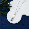TOUPOP Sterling Silver Abalone Shell Mountain Pendant Necklace for Women-0-3