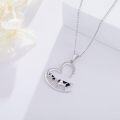wholesale 925 Sterling Silver Heart-Shaped Highland Cow Pendant Necklace - Unique Animal s for Her-0-4