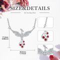 wholesale Sterling Silver Birthstone Phoenix Necklace for Women-0-4