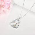wholesale 925 Sterling Silver Heart-Shaped Dog Pendant Necklaces with Engraved Love You Forever Gift for Women-0-4