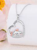 wholesale 925 Sterling Silver Mama Bear Family Pendant Necklaces for Women Girls-0-4
