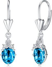 wholesale 925 Sterling Silver Crystal Teardrop Dangle Earrings Valentine s Birthday Gifts for Her-A 09-Sep-Sapphire
