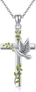 wholesale 925 Sterling Silver Olive Branch Dove Cross Necklace for Women Graduation Gifts for Doctor Nurse Medical Student RN-0-0