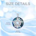 wholesale 925 Sterling Silver Blue ABALONE Shell Crystals Star Moon Phase Pendant Necklaces for Women Girls s 45cm Chain Length-0-4