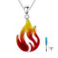 wholesale 925 Sterling Silver Flame Cremation Urn Pendant Necklace Memorial Ash Keepsake Jewelry-0-0