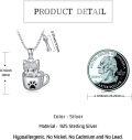 wholesale 925 Sterling Silver Mug with Puppy and Bone Charm Necklace-0-3