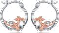 wholesale 925 Sterling Silver Rose Gold Reindeer Hoop Earrings - Christmas Gifts for Her-0-0
