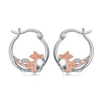 wholesale 925 Sterling Silver Cute Koi Fish Hoop Earrings Wholesale For Women And Girls-Axolotl