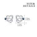 wholesale 925 Sterling Silver Heart Stud Earrings Wholesale With Blue Stones-0-5