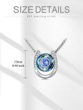 wholesale 925 Sterling Silver Metal Horse Shoe Pendant with Blue Crystal and Rhinestones Lucky Charm Necklace for Women's Fashion s-0-3
