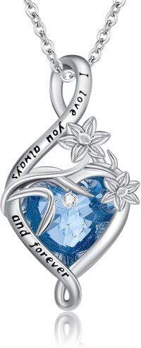 wholesale 925 Sterling Silver Birthstone Birth Flower Necklace Pendant Jewelry-March-Daffodils