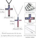 wholesale 925 Sterling Silver American Flag Cross Pendant Necklace Set of 2 for Couples-0-5