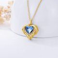 wholesale 925 Sterling Silver Red Crystal Angel Wings Heart Keepsake Pendant Necklace with Funnel and Fill Tool-0-7