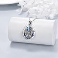 wholesale 925 Sterling Silver Saint Michael Abalone Shell Angel Wings Pendant Necklace-0-1