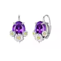 TOUPOP Sterling Silver Crystal Daisy Leverback Dangle Drop Earrings-0-0