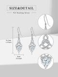 wholesale 925 Sterling Silver Heart Birthstone Celtic Knot Dangle Leverback Earrings-0-78