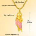 wholesale Gold 925 Sterling Silver Saint Jude Pendant Necklace for Men & Women Catholic s-0-4
