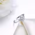 TOUPOP 14K Gold Moissanite Personalized Twisted Knot Solitaire Engagement Ring-0-3