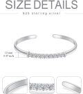 wholesale 925 Sterling Silver Infinity Knot Bar Bangle Cuff Bracelet with Cubic Zirconia Gifts for Women-0-4