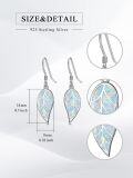 wholesale 925 Sterling Silver Leaf Opal Drop Earrings - Mother's Day Gifts for Women-0-5