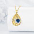 wholesale Sterling Silver Yellow Gold Plated Gemstone Tree of Life Pendant Necklace-0-79