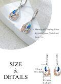 wholesale 925 Sterling Silver Enamel Hummingbird Flower Teardrop Dangle Earrings Gift-0-4